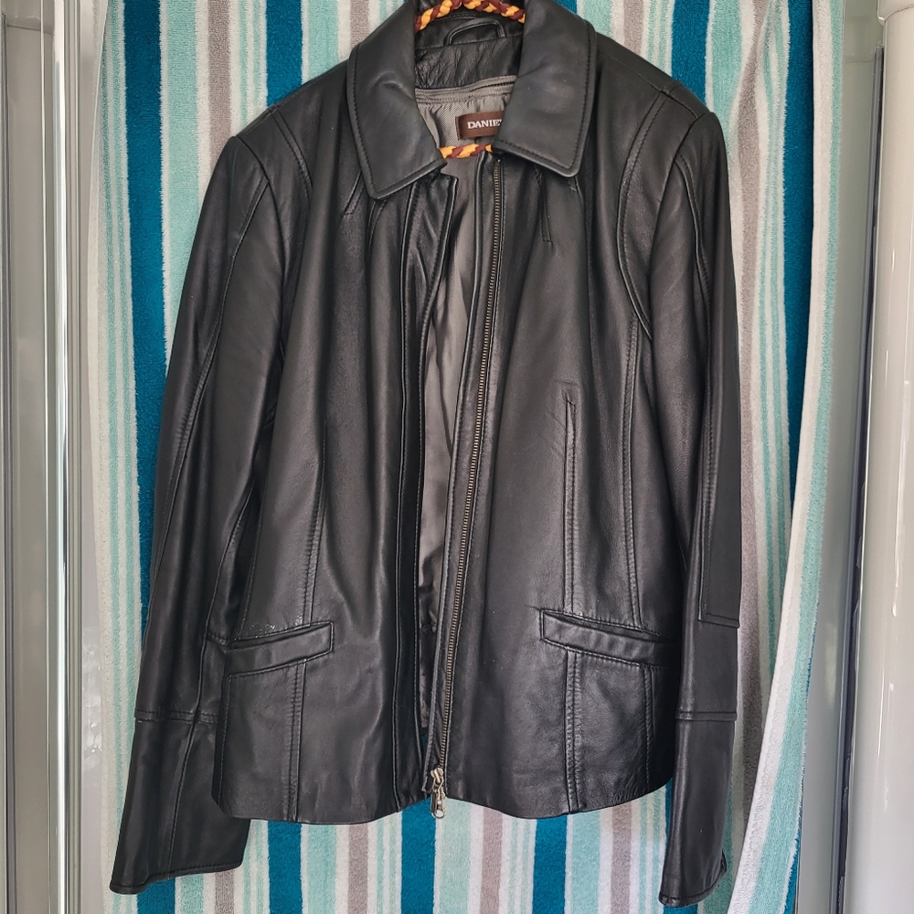 Danier black leather jacket